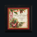 Vintage Victorian Christmas Dove Holly Pine Boughs Gift Box<br><div class="desc">COLOR PALETTE: Classic Christmas red, green and gold set the tone for this collection. DESIGN COLLECTION: Vintage Christmas Dove with Holly . Buy this as a gift for your own family or as a Christmas gift for friends, family or co-workers! Or as a corporate gift for business. It's so easy...</div>