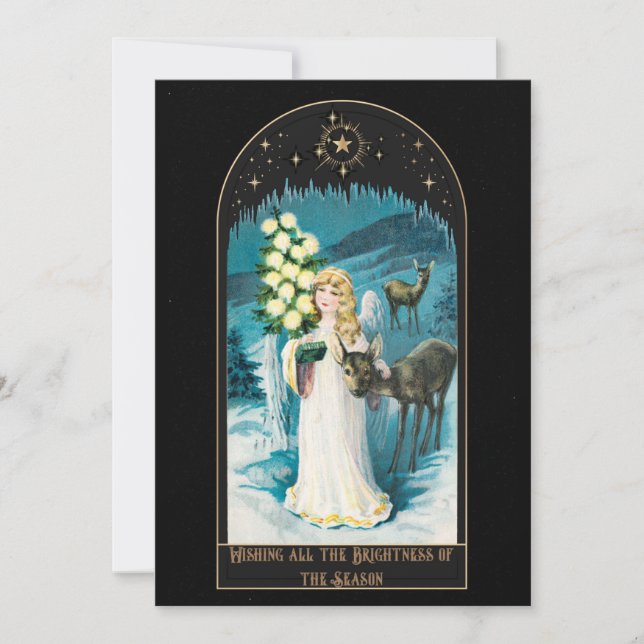 Vintage Victorian Christmas Holiday Card (Front)