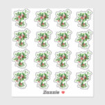 Vintage Victorian Christmas Holly Envelope Seal<br><div class="desc">Classic botanical illustration of holly branch with evergreen foliage and red berries,  set of 16 stickers,  perfect for holiday stationary envelope seals,  mailing,  journalling,  scrapbooking,  diary making,  school and nursery holiday crafts etc.</div>