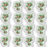 Vintage Victorian Christmas Holly Envelope Seal<br><div class="desc">Classic botanical illustration of holly branch with evergreen foliage and red berries,  set of 16 stickers,  perfect for holiday stationary envelope seals or journalling,  scrapbooking,  diary making etc.</div>