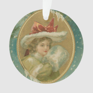 Vintage Victorian Christmas Lady Ornament