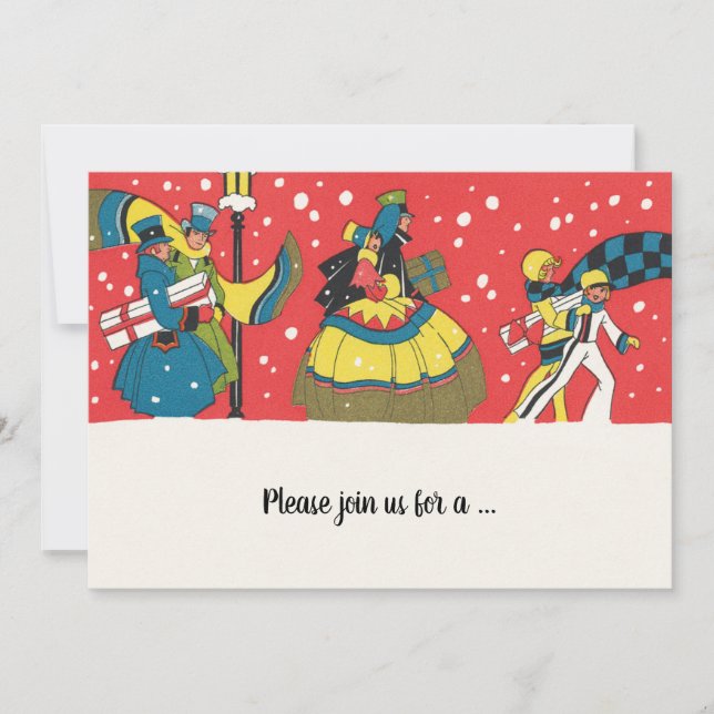 Vintage Victorian Christmas Party Invitation (Front)
