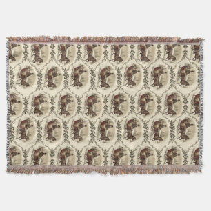 Vintage Victorian Christmas Sleigh Throw Blanket