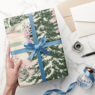 Vintage Victorian Christmas Toile Pattern  Wrapping Paper