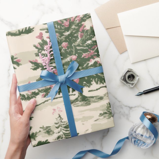 Vintage Victorian Christmas Toile Pattern  Wrapping Paper (Gifting)