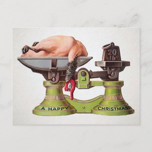 Vintage Victorian Christmas Turkey Postcard (Front)