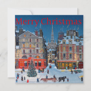 Vintage Victorian Christmas Village Card