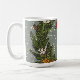 Vintage victorian Christmas Wreath Coffee Mug