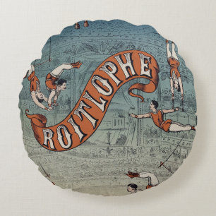 Vintage Victorian Circus Round Cushion