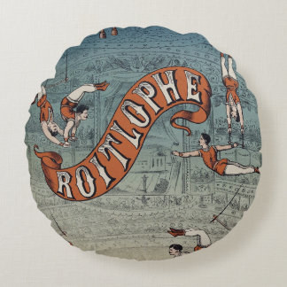 Vintage Victorian Circus  Round Cushion