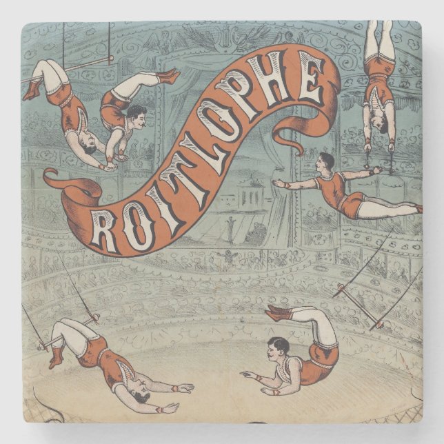 Vintage Victorian Circus  Stone Coaster (Front)