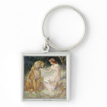 Vintage Victorian Coquette Lady and Tiger