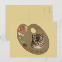 Vintage Victorian Cottagecore Christmas Cat Artist