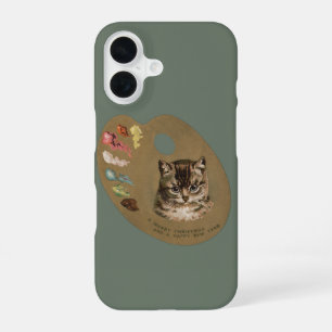 Vintage Victorian Cottagecore Christmas Cat Artist iPhone 16 Case