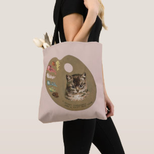 Vintage Victorian Cottagecore Christmas Cat Artist Tote Bag