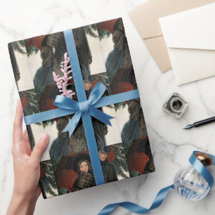 Vintage Victorian Couple Walking in the Snow Wrapping Paper