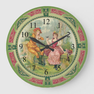 Vintage Victorian Couple Wall Clock