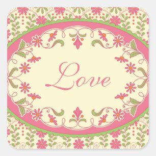 Vintage Victorian Daisy Wedding Stickers