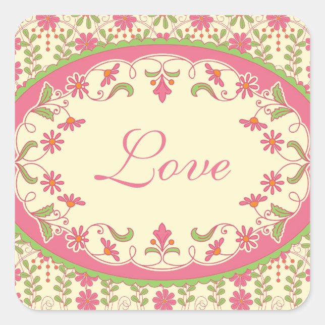 Vintage Victorian Daisy Wedding Stickers (Front)