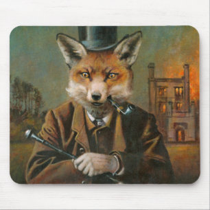 Vintage Victorian Dapper Fox Mouse mat. Mouse Mat