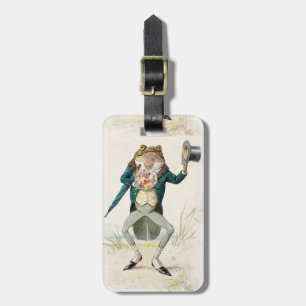 Vintage Victorian Dapper Toad In Morning Dress Luggage Tag