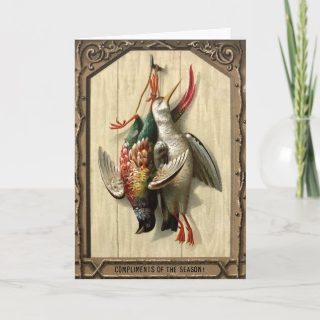 Vintage Victorian Dead Birds Christmas Card (Front)