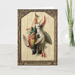 Vintage Victorian Dead Birds Christmas Card