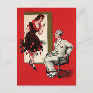 Vintage Victorian Devil Girl Postcard