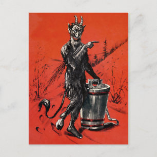 Vintage Victorian Devil Krampus Postcard
