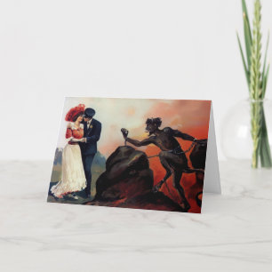 Vintage Victorian Devil Valentines Day Card