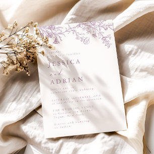 Vintage Victorian Dusty Rose Wedding Invitation