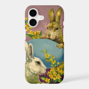 Vintage Victorian Easter Bunnies with Blue Egg