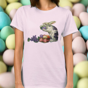 Vintage Victorian Easter Bunny, Flowers and Eggs T-Shirt