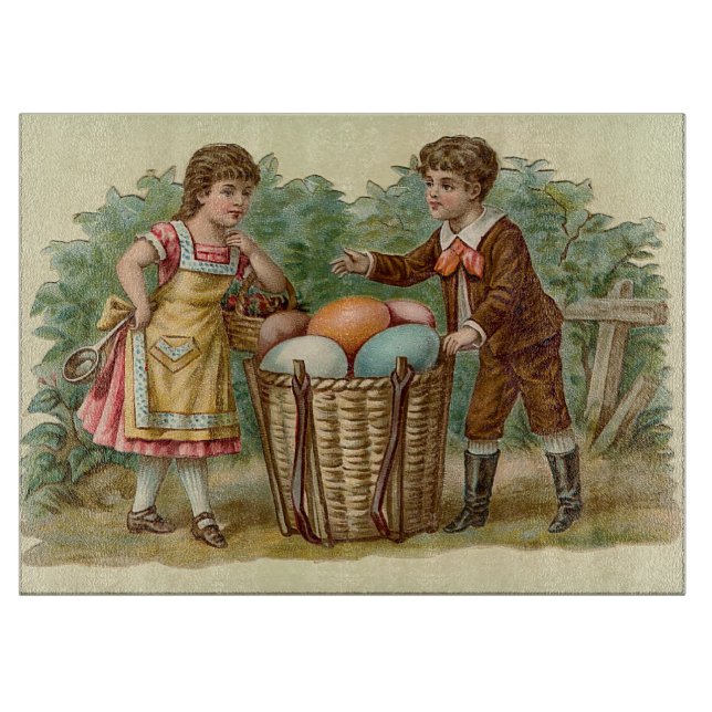 Vintage Victorian Easter Cutting Board (Front)