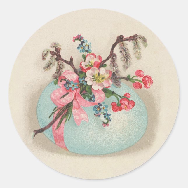 Vintage Victorian Easter Egg round sticker (Front)