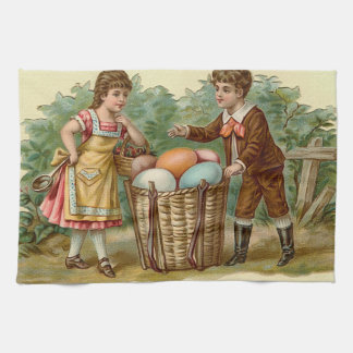 Vintage Victorian Easter Tea Towel