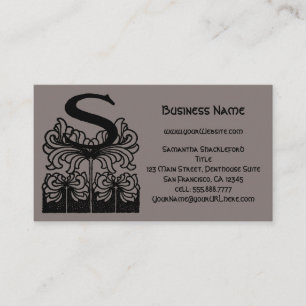 Vintage Victorian Elegant Monogram Letter S Business Card