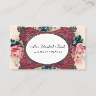 vintage victorian england floral rustic calling card