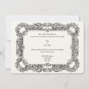 Vintage Victorian Era 1834 Elegant Wedding Invitation