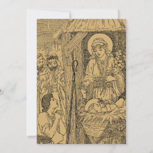 Vintage Victorian Era 1894 Christmas Nativity Holiday Card