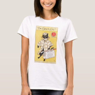 Vintage Victorian-Era Black Cat Magazine Cover T-Shirt