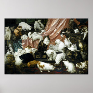 Vintage Victorian Era Cats Poster