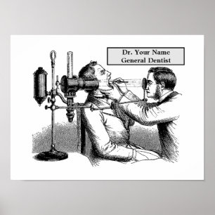 Vintage Victorian Era Dentist Illustration Poster