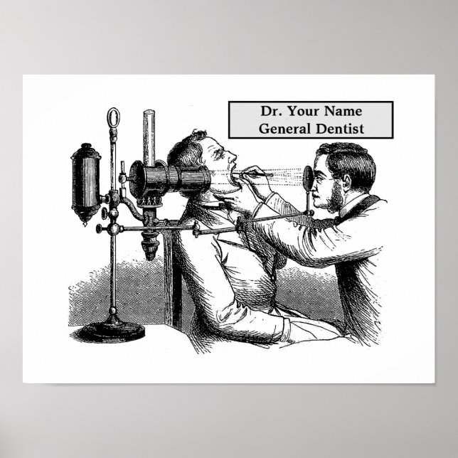 Vintage Victorian Era Dentist Illustration Poster (Front)