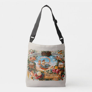 Vintage Victorian Era French Perfume Ad Crossbody Bag