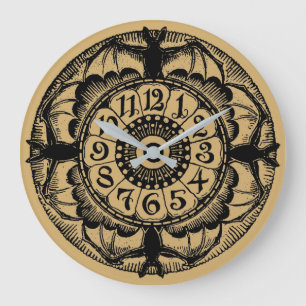 Vintage Victorian Era Gothic Bat Large Clock