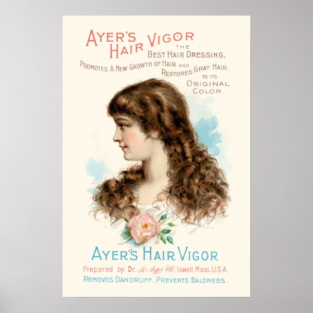 Vintage Victorian Era Hair Care Ad Poster (Front)