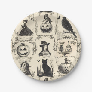 Vintage Victorian Era Halloween Paper Plate
