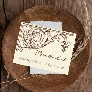 Vintage Victorian era invitation wedding couple