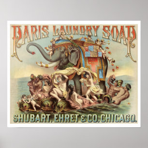 Vintage Victorian Era Laundry Soap Advertisement Poster